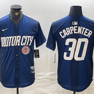 Men's Detroit Tigers #30 Kerry Carpenter 2024 Navy City Connect Cool Base Limited Stitched Jerseys