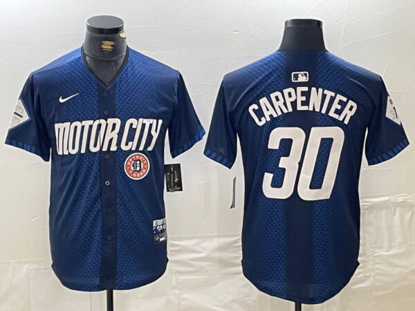 Men's Detroit Tigers #30 Kerry Carpenter 2024 Navy City Connect Cool Base Limited Stitched Jerseys
