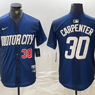 Men's Detroit Tigers #30 Kerry Carpenter 2024 Navy City Connect Cool Base Limited Stitched Jerseys
