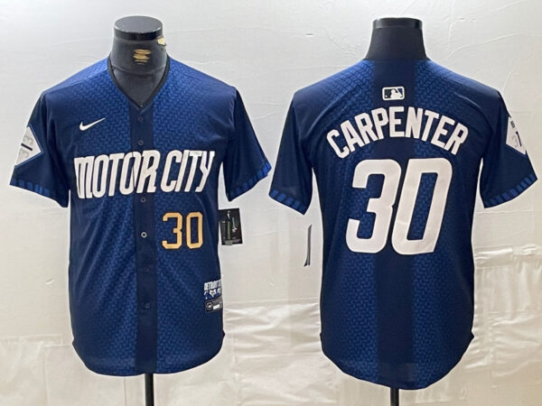 Men's Detroit Tigers #30 Kerry Carpenter 2024 Navy City Connect Cool Base Limited Stitched Jerseys