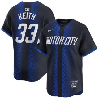 Men's Detroit Tigers #33 Colt Keith 2024 Navy City Connect Cool Base Limited Stitched Jersey