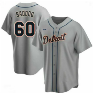 Men's Detroit Tigers #60 Akil Baddoo Grey Cool Base Stitched Jersey