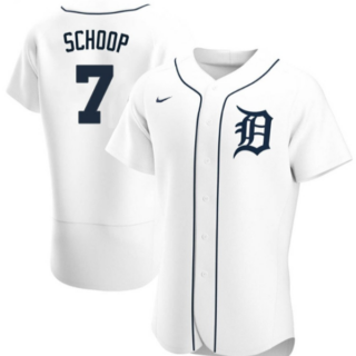 Men's Detroit Tigers #7 Jonathan Schoop White Flex Base Stitched Jersey