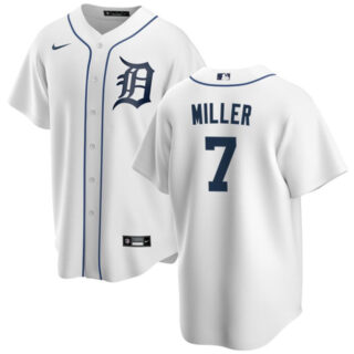 Men's Detroit Tigers #7 Shelby Miller White Cool Base Stitched Baseball Jersey