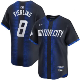 Men's Detroit Tigers #8 Matt Vierling 2024 Navy City Connect Cool Base Limited Stitched Jersey