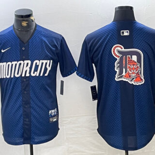 Men's Detroit Tigers Team Big Logo 2024 Navy City Connect Cool Base Limited Stitched