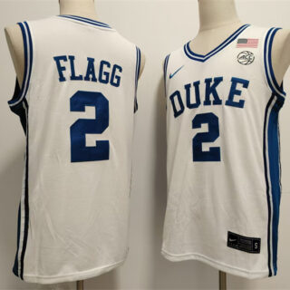 Men's Duke Blue Devils #2 Cooper Flagg White 2024 Stitched Basketball Jersey