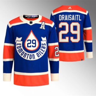 Men's Edmonton Oilers #29 Leon Draisaitl 2023 Royal Heritage Classic Primegreen Stitched Jersey
