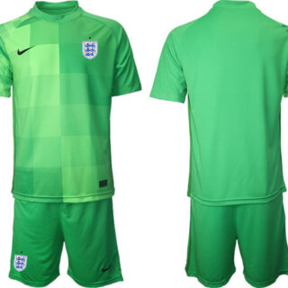 Men's England Blank Green Goalkeeper Soccer Jersey Suit