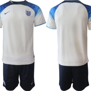 Men's England Blank White Home Soccer Jersey Suit