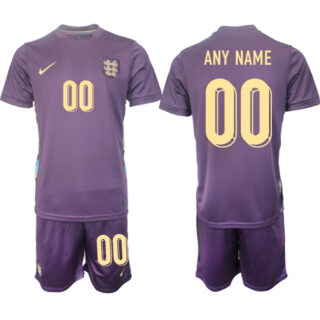Men's England Custom 2024-25 Purple Away Soccer Jerseys