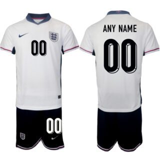 Men's England Custom 2024-25 White Home Soccer Jerseys