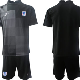 Men's England Custom Black Goalkeeper Soccer Jersey Suit