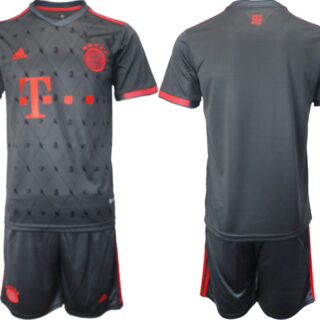 Men's FC Bayern Munich Blank 22 23 Black Away Soccer Jersey Suit