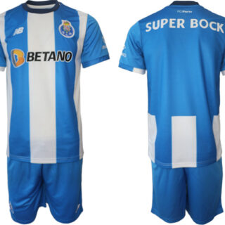 Men's FC Porto Custom 2023 24 Blue White Home Soccer Jersey Suit