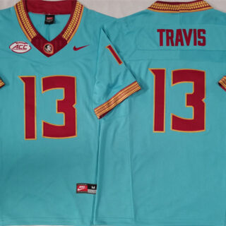 Men's Florida State Seminoles #13 Jordan Travis Teal 2023 F.U.S.E Stitched Jersey