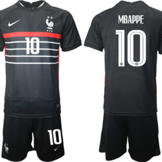 Men's France #10 Mbappe Black 2022 FIFA World Cup Home Soccer Jersey Suit