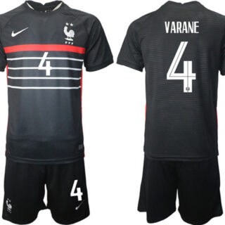 Men's France #4 Barane Black Home Soccer Jersey Suit