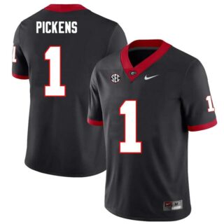 Men's Georgia Bulldogs #1 George Pickens Black Stitched Football Jersey