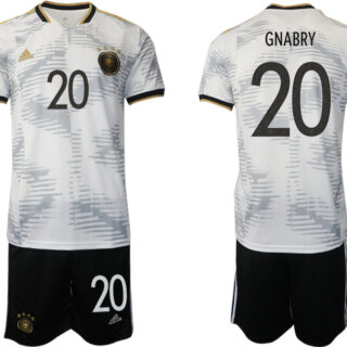 Men's Germany #20 Gnabry White Home Soccer Jersey Suit