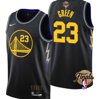 Men's Golden State Warriors #23 Draymond Green 2021 22 City Edition Black 75th Anniversary NBA Finals Stitched Basketball Jersey