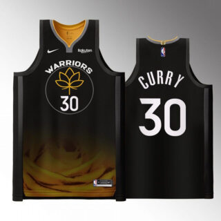 Men's Golden State Warriors #30 Stephen Curry 2022 2023 Black City Edition Stitched Basketball Jersey