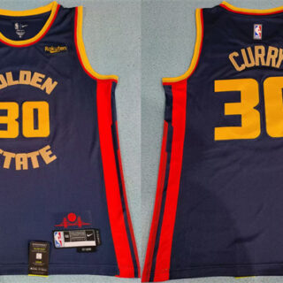 Men's Golden State Warriors #30 Stephen Curry Navy 2024 25 City Edition Stitched Basketball Jersey