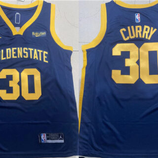 Men's Golden State Warriors #30 Stephen Curry Navy Stitched Jersey