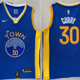 Men's Golden State Warriors #30 Stephen Curry Royal Stitched Jersey