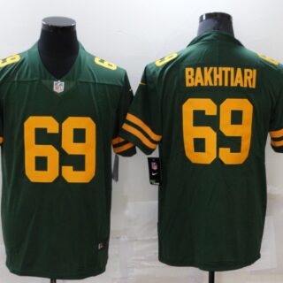 Men's Green Bay Packers #69 David Bakhtiari Green Yellow 2021 Vapor Untouchable Stitched NFL Nike Limited Jersey