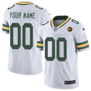 Men's Green Bay Packers Active Player Custom White With John Madden Patch Vapor Limited Stitched Football Jersey