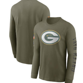 Men's Green Bay Packers Olive 2022 Salute To Service Long Sleeve T-Shirt
