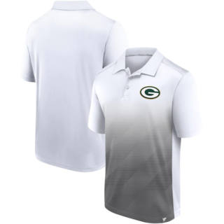 Men's Green Bay Packers White Grey Iconic Parameter Sublimated Polo