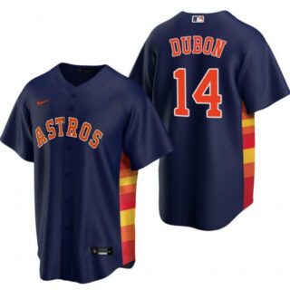 Men's Houston Astros #14 Mauricio Dubón Navy Cool Base Stitched Baseball Jersey