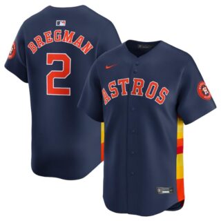 Men's Houston Astros #2 Alex Bregman Navy 2024 Alternate Limited Stitched Baseball Jersey