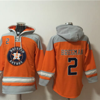 Men's Houston Astros #2 Alex Bregman Orange Ageless Must-Have Lace-Up Pullover Hoodie