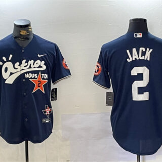 Men's Houston Astros #2 David Jack Navy Cactus Jack Style Vapor Premier Limited Stitched Baseball Jersey