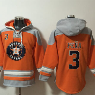 Men's Houston Astros #3 Jeremy Pena Orange Ageless Must-Have Lace-Up Pullover Hoodie