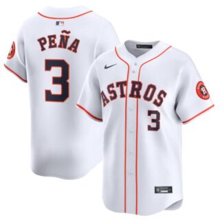 Men's Houston Astros #3 Jeremy Peña White 2024 Home Limited Stitched Baseball JerseyS