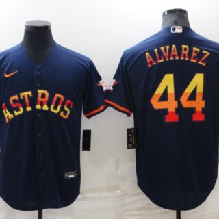 Men's Houston Astros #44 Yordan Alvarez 2022 Navy Cool Base Stitched Jersey