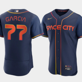 Men's Houston Astros #77 Luis Garcia 2022 Navy City Connect Flex Base Stitched Baseball Jersey