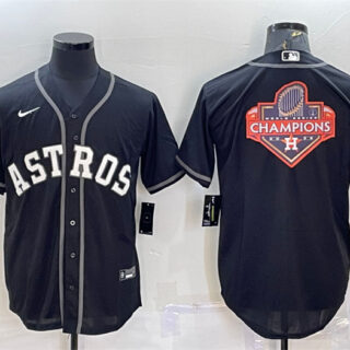 Men's Houston Astros Black 2022 World Series Champions Team Big Logo Cool Base Stitched Jersey
