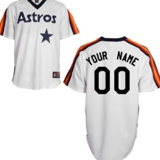 Men's Houston Astros Customized White Throwback Jersey