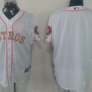 Men's Houston Astros Customized White With Camo Jersey