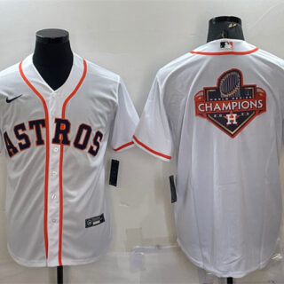 Men's Houston Astros White 2022 World Series Champions Team Big Logo Cool Base Stitched Jersey