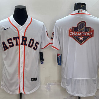 Men's Houston Astros White 2022 World Series Champions Team Big Logo Flex Base Stitched Jersey