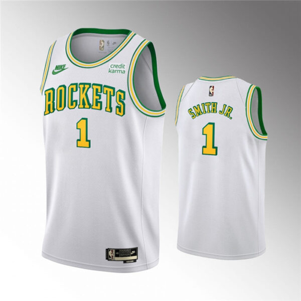 Men's Houston Rockets #1 Jabari Smith Jr. White Swingman Classic Edition Stitched Basketball Jersey