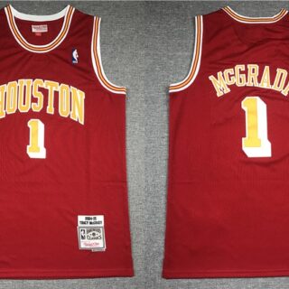 Men's Houston Rockets #1 Tracy McGrady Red 2004-05 Hardwood Classics Soul Swingman Throwback Jersey