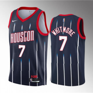 Men's Houston Rockets #7 Cam Whitmore Navy 2023 Draft Classic Edition Stitched Basketball Jersey