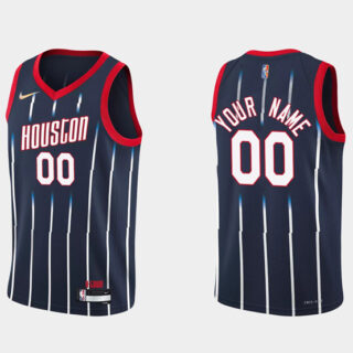 Men's Houston Rockets Active Player Custom 2021 22 City Edition 75th Anniversary Navy Stitched Basketball Jersey
